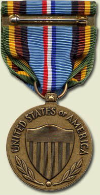 Image of the Armed Forces Expeditionary Medal back.