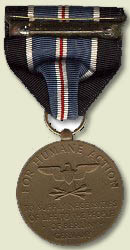 Image of the Medal for Humane Action back.