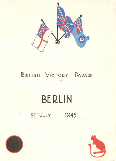British Victory Parade Card page 1 Image of the British Victory Parade Card page 1