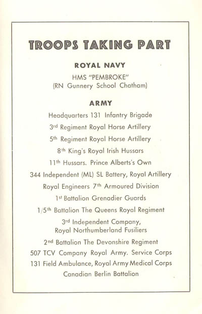 British Victory Parade Card page 2 Image of the British Victory Parade Card page 2