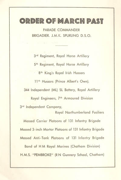 British Victory Parade Card page 5 Image of the British Victory Parade Card page 5